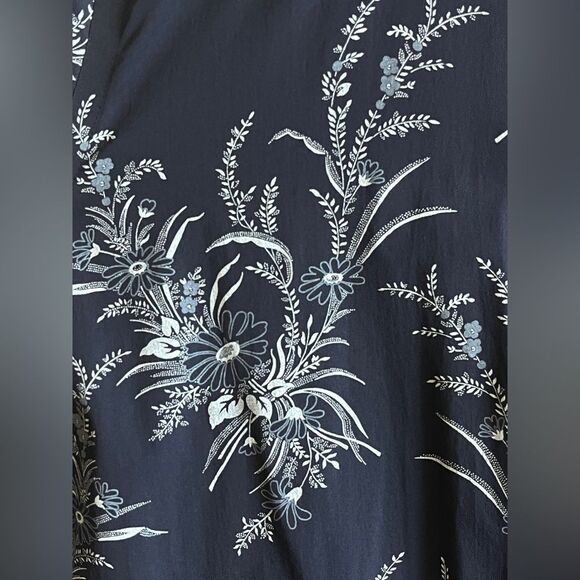 Express Navy Blue Floral Long Sleeve Shirt Stretch Extra Slim Sz M 15 - 15 1/2 - Picture 6 of 8